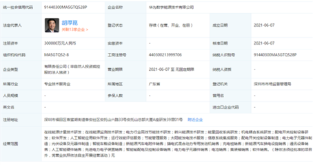 華為斥資30億元成立數字能源技術公司，加碼新能源產業鏈布局